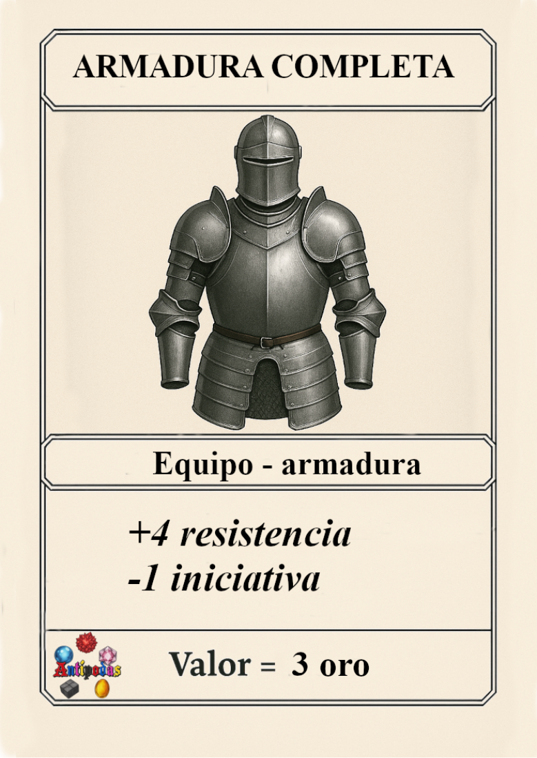 Ejemplo de carta: Armaduras