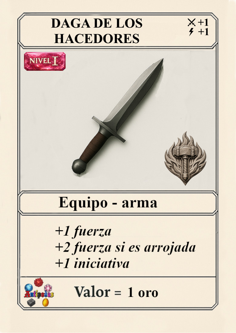 Carta oficial Daga de los Hacedores