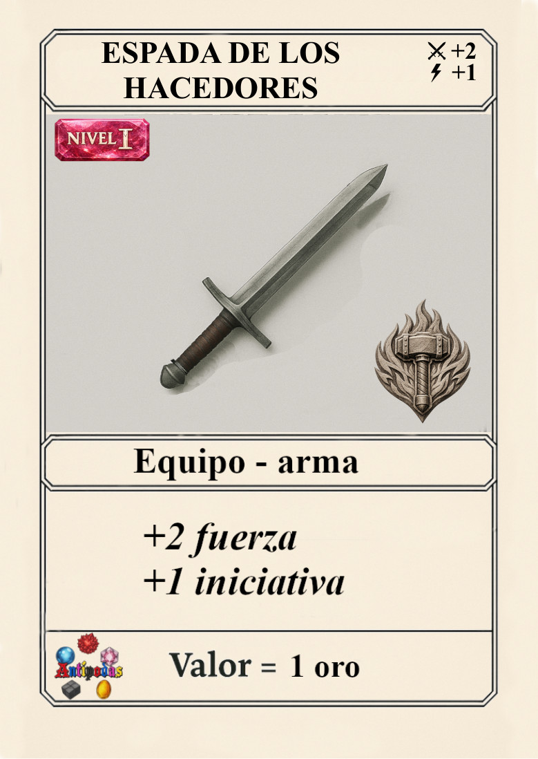 Carta oficial Espada de los Hacedores